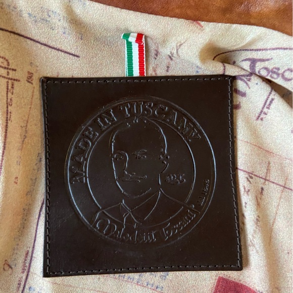 Italian’s luxury Leather Biker Jacket - Color Brown, Brand: Maledetti Toscani. - Picture 8 of 9